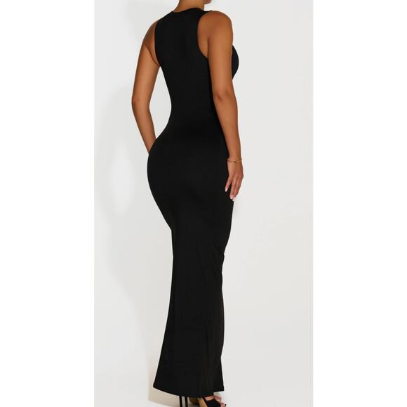 Naked Wardrobe Black Maxi Dress Small | Sleeveless Bodycon Curve-Hugging Fit - Picture 2 of 6
